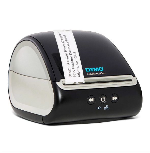 Принтер для этикеток Dymo LabelWriter 5XL, автосистема распознавания, лента ширина 100 мм Черно-серебристый